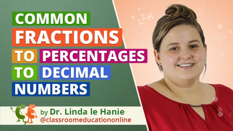 Common fractions to percentages to decimal numbers