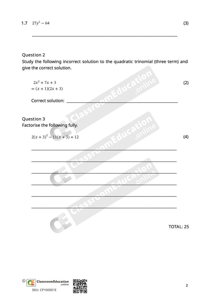 cp100001e factorisation 3 cp100001e factorisation 3