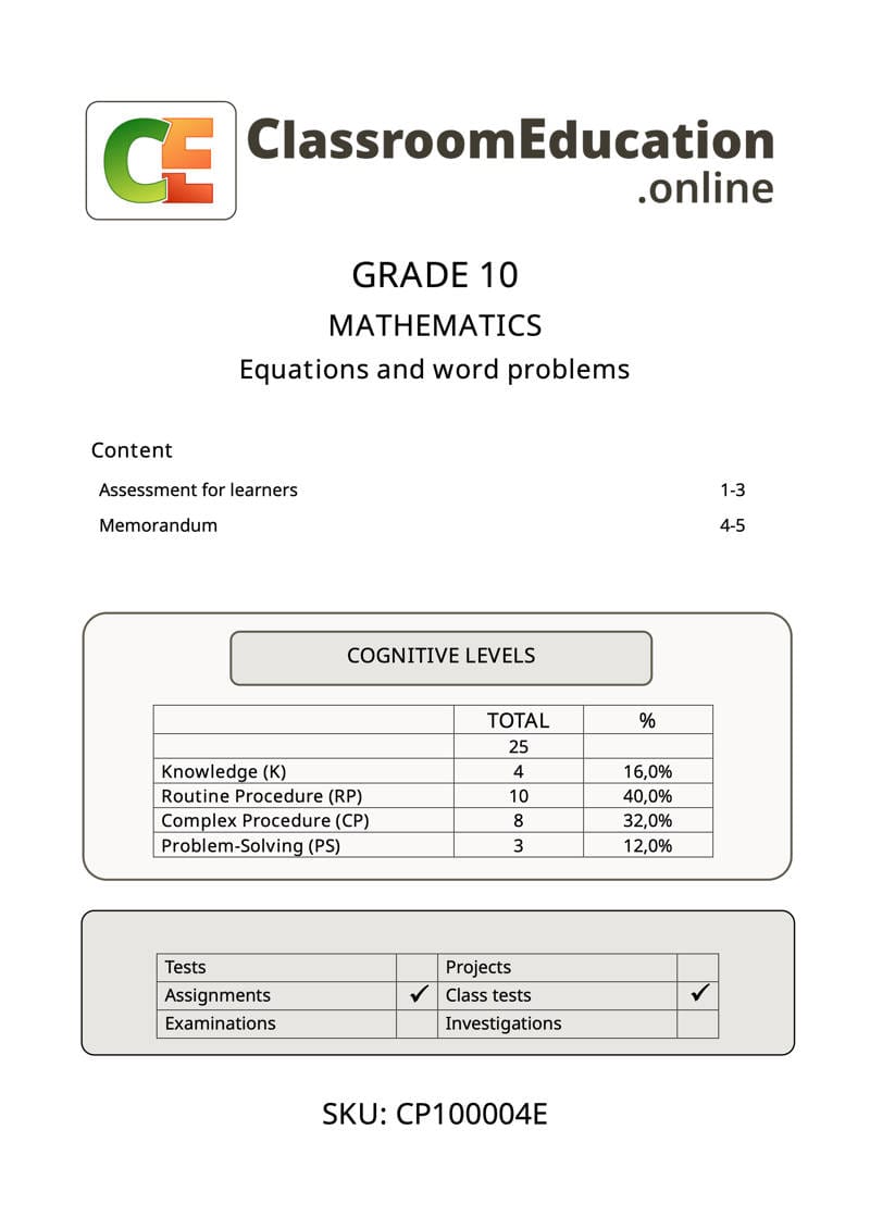 cp100004e equations and word problems 1 cp100004e equations and word problems 1