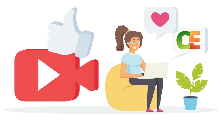 Young Teacher watching and liking ClassroomEducation's free videos.